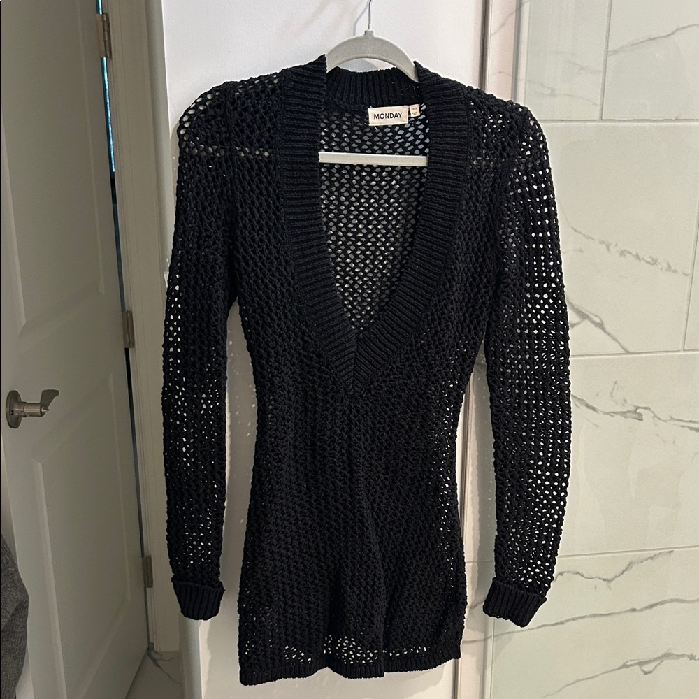 Monday Swimwear Black V-Neck Coverup